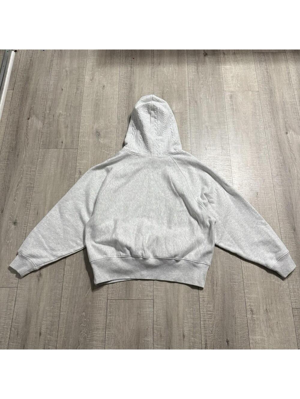 Champion Reverse Weave Hoodie Cable Knit Textured Gray W0164 Women Size XL - Picture 3 of 12